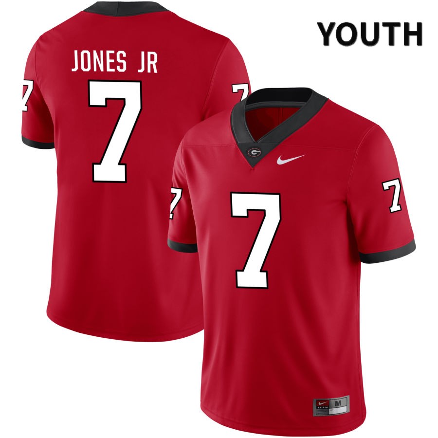 Georgia Bulldogs Youth Marvin Jones Jr. #7 Red 2022 NIL Stitched College UGA Football Jersey 23JT017VQ